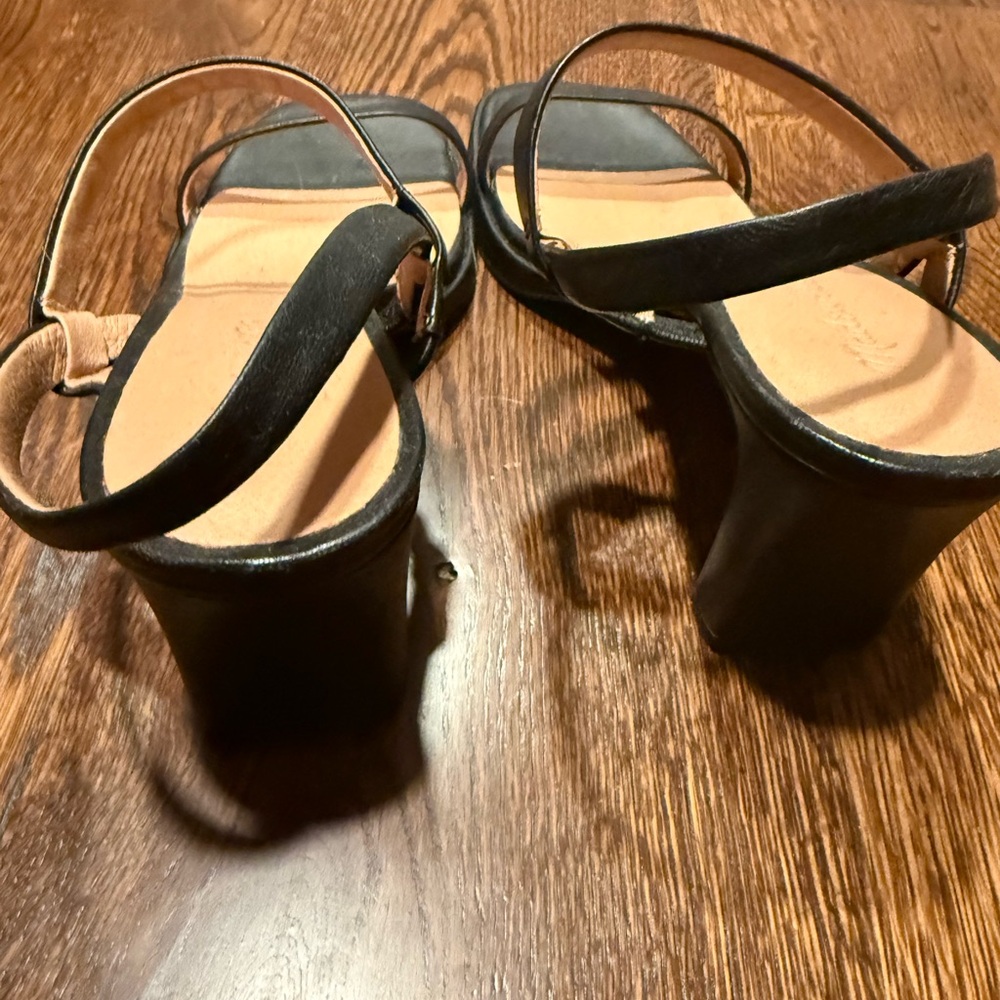Madewell Black and Tan Sandals with Ankle Strap